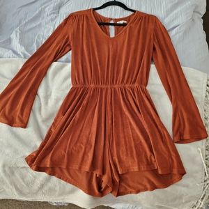 Brown Long Sleeve Romper